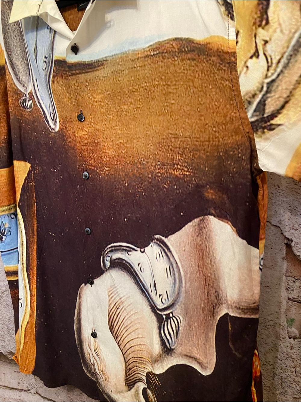 MENS Neuw Salvador Dali Melting Clock Viscose Dress Shirt - Picture 4 of 8